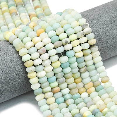 Natural Flower Amazonite Beads Strands G-P575-A10-8x5mm-01-1
