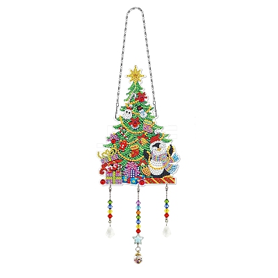 Christmas DIY Diamond Painting Pendant Decoration Kits DIAM-PW0010-23J-1