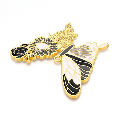 Rack Plating Alloy Enamel Big Pendants ENAM-N056-398A-G-1