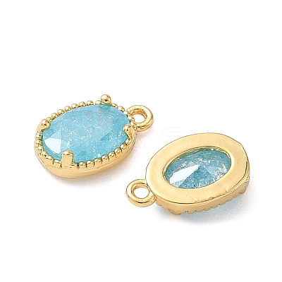 Brass Crushed Ice Cut Cubic Zirconia Pendants KK-D024-24C-G-1