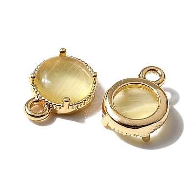Flat Round Brass Charms KK-D024-03E-G-1