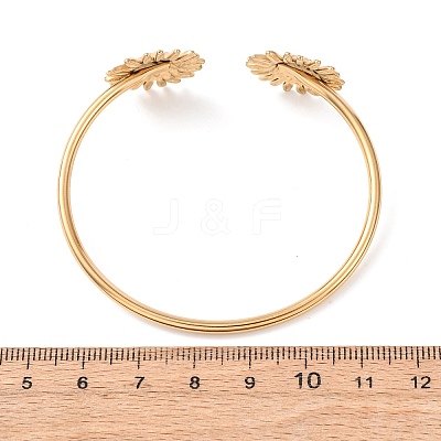 304 Stainless Steel Cuff Bangles for Women BJEW-Z157-01G-03-1