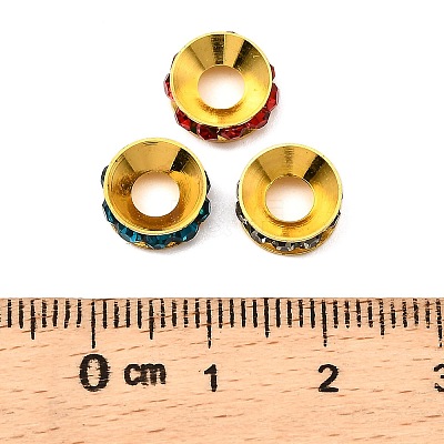 Brass Rhinestone Spacer Beads RB-A020-9mm-G-1