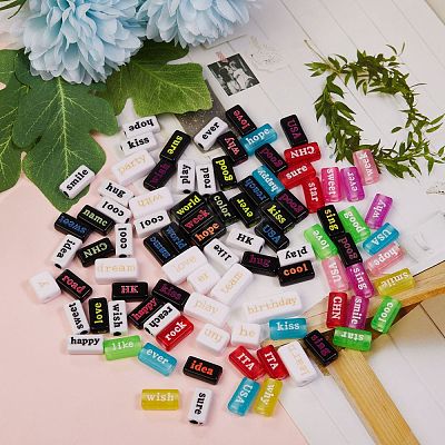200G 4 Style Transparent Acrylic Beads MACR-SZ0001-16-1