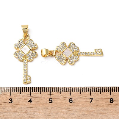 Brass Micro Pave Cubic Zirconia Pendants KK-D057-15G-1