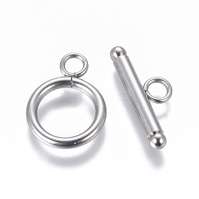 Non-Tarnish 304 Stainless Steel Toggle Clasps STAS-F227-12B-P-1