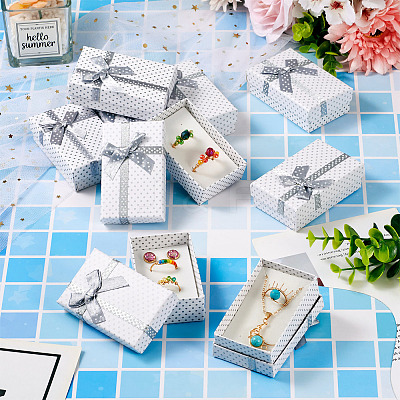 Polka Dot Print Cardboard Jewelry Gift Boxes with Bowknot X1-CON-TAC0001-10C-1