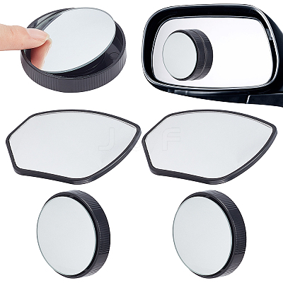 2 Sets 2 Style Glass Rearview Mirror AJEW-CA0001-75-1