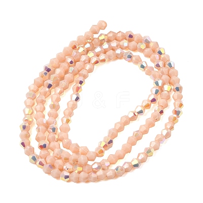 AB Color Plated Opaque Glass Beads Strands GLAA-G127-02N-1