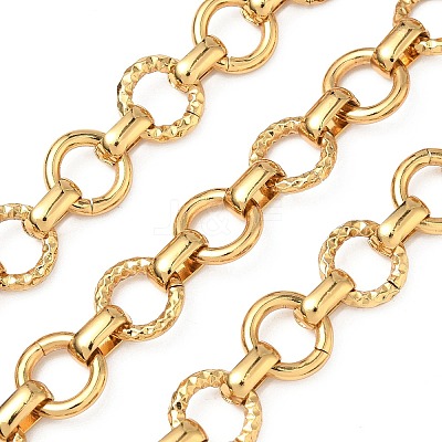 304 Stainless Steel Textured Ring Link Chains CHS-K023-11A-G-1