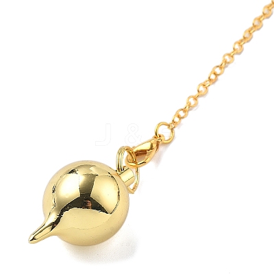 Brass Dowsing Pendulum Big Pointed Round Pendants KK-H491-03G-1