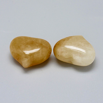 Natural Yellow Aventurine Heart Palm Stone G-F637-11C-1