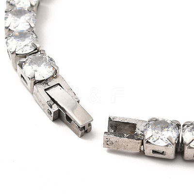 Clear Cubic Zirconia Tennis Bracelet BJEW-E009-25B-P-1