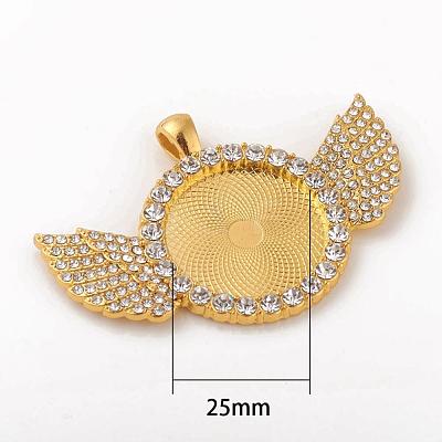 Alloy Pendant Cabochon Setting ALRI-WH0005-11G-1