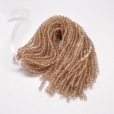 Imitate Austrian Crystal Bicone Glass Beads Strands GLAA-F029-6x6mm-12-1