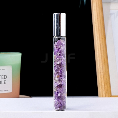 Natural Amethyst Chip Bead Roller Ball Bottles PW-WG59305-02-1