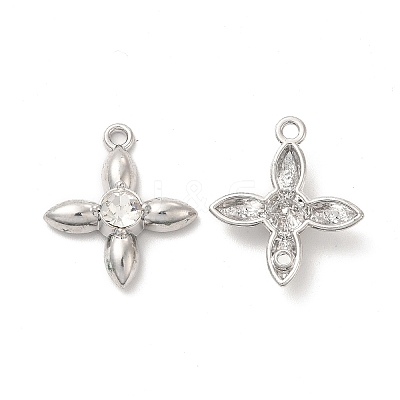 Glass Flower Pendants PALLOY-E024-31P-02-1