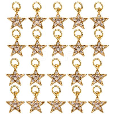 20Pcs Brass Micro Pave Cubic Zirconia Charms ZIRC-SZ0001-93-1