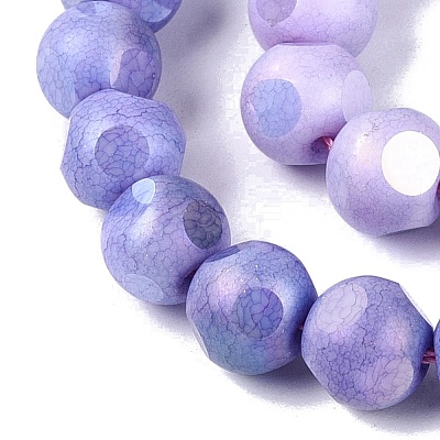 Ombre Effect Dyed Electroplate Opaque Glass Beads Strands EGLA-Q130-01A-11-1