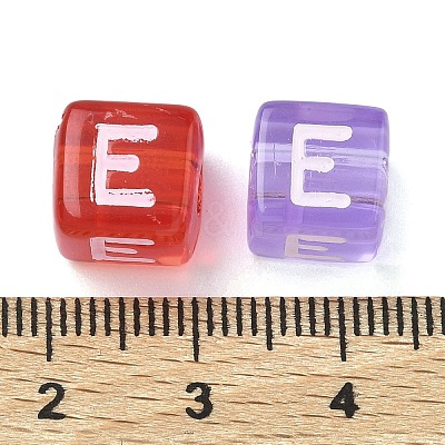 Spray Painted Transparent Acrylic Beads MACR-K365-07E-1