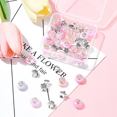 DIY Tibetan Style Alloy & Resin European Beads Making Finding Kits DIY-FS0006-78C-1