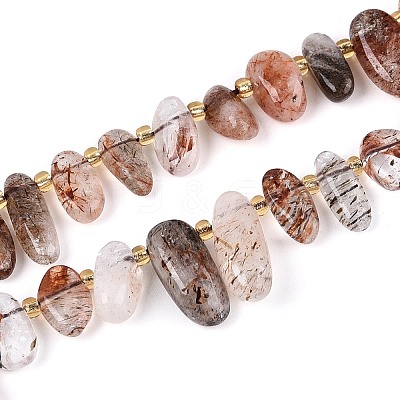 Natural Black Gold Rutilated Quartz Beads Strands G-Z091-A29-1