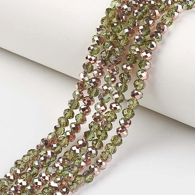 Electroplate Transparent Glass Beads Strands EGLA-A034-T2mm-N03-1