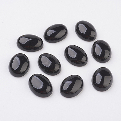 Natural Obsidian Flat Back Cabochons G-G741-30x40mm-20-1