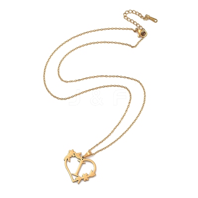 PVD Vacuum Plating 201 Stainless Steel Pendant Necklaces NJEW-R267-02J-G-1