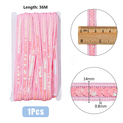 PVC Plastic Paillette Elastic Trim OCOR-WH0085-36B-1