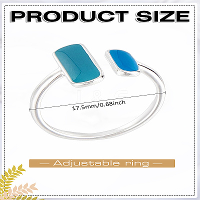 1Pc Brass Enamel Cuff Rings for Women RJEW-LP0002-32-1