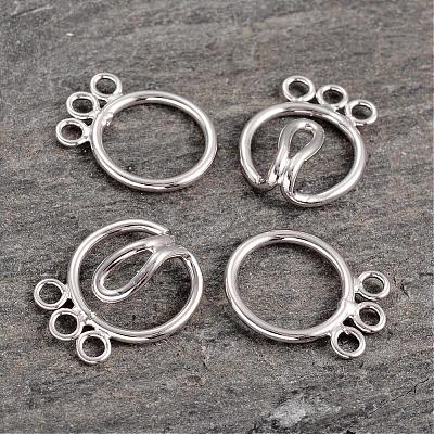 6-Hole Ring Sterling Silver S-Hook Clasps STER-K014-H793-3P-1