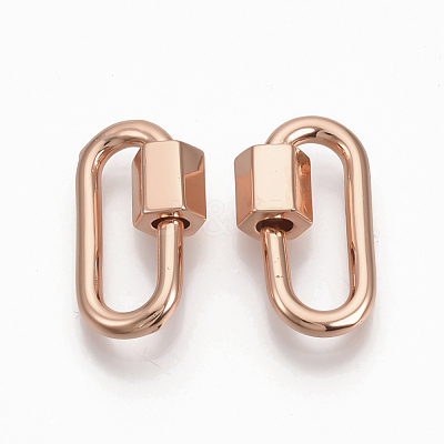 Brass Screw Carabiner Lock Charms KK-T047-08RG-1