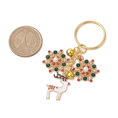 Alloy Enamel with Cubic Zirconia Keychain KEYC-JKC00863-1