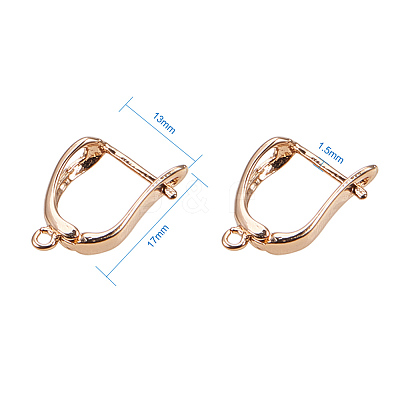 Brass Hoop Earring Findings with Latch Back Closure LS-KK-L148-07-1