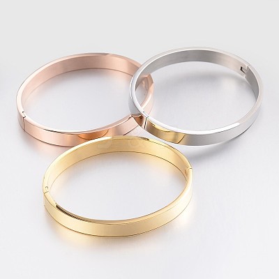 Elegant 304L Stainless Steel Bangles BJEW-F181-11-1