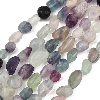 Natural Rainbow Fluorite Beads Strands X-GG-C286-A27-1