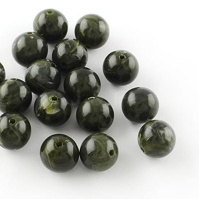 Round Imitation Gemstone Acrylic Beads OACR-R029-8mm-20-1
