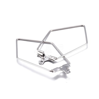 Tarnish Resistant 316 Surgical Stainless Steel Hoop Earring Findings STAS-P238-07P-1