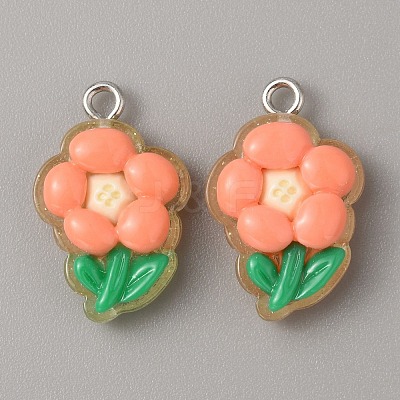 Translucent Resin Pendants RESI-TAC0019-08I-1