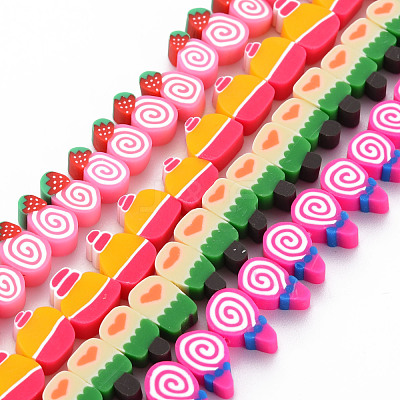 Imitation Food Handmade Polymer Clay Bead Strands CLAY-N011-42A-1