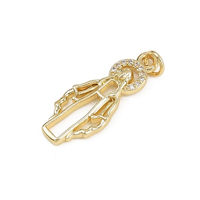 Brass Micro Pave Cubic Zirconia Pendants KK-D409-43G-B-1