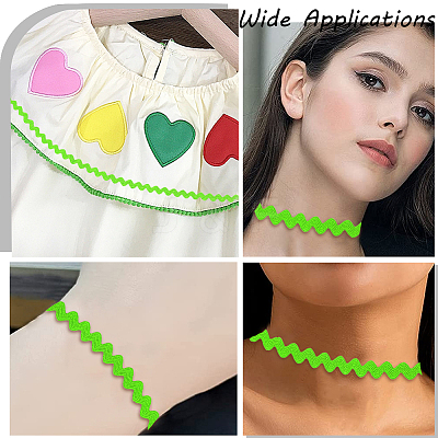 4 Cards 2 Styles Polyester Wavy Fringe Trim Ribbon DIY-GF0009-48D-1