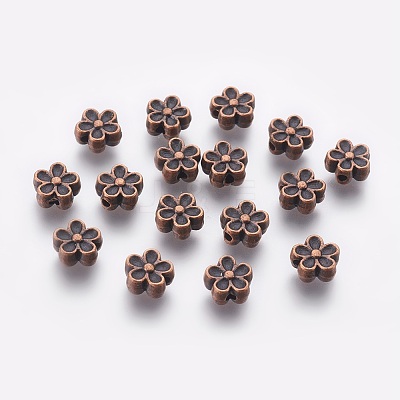 Tibetan Style Alloy 3D Flower Beads LS-RLF0476Y-1