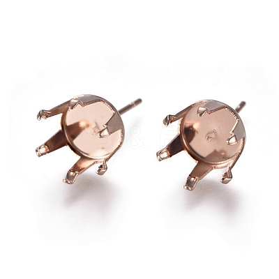 304 Stainless Steel Stud Earring Findings STAS-E484-62B-RG-1