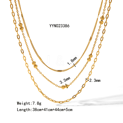304 Stainless Steel Multi-Layer Necklace for Women WC3328-1
