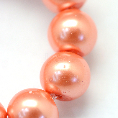 Baking Paint Pearlized Glass Pearl Round Bead Strands LS-HY-Q330-8mm-77-1