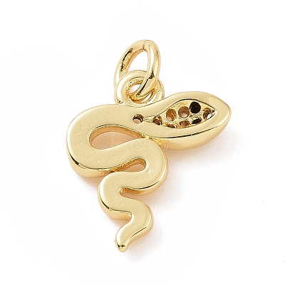 Brass Micro Pave Cubic Zirconia Charms KK-C012-16G-1