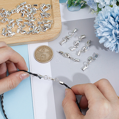 24Pcs Brass Clip Ends With Lobster Claw Clasps KK-CL0001-04-1