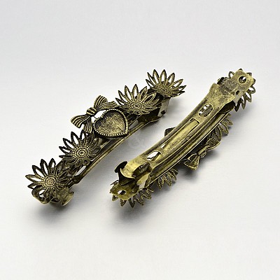 Vintage Hair Accessories Iron Hair Barrette Findings MAK-J007-20AB-NF-1